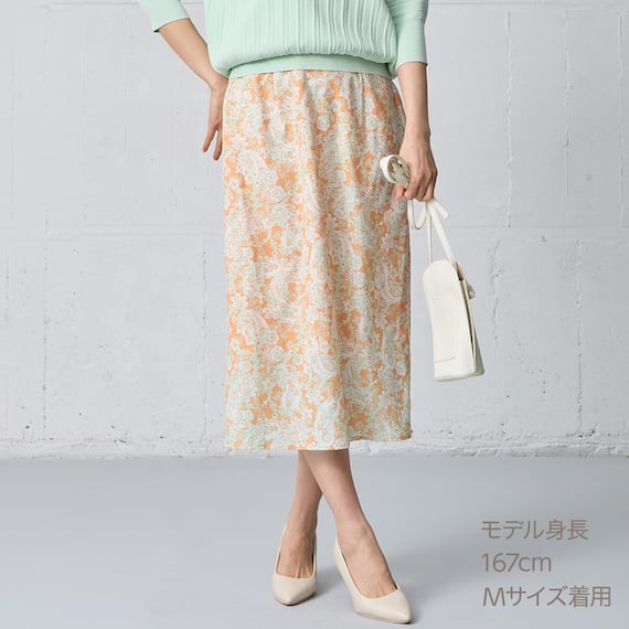 ペイズリープリント柄スリットスカート (35107) 6枚目画像