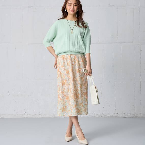 ペイズリープリント柄スリットスカート　(35107) 7枚目画像