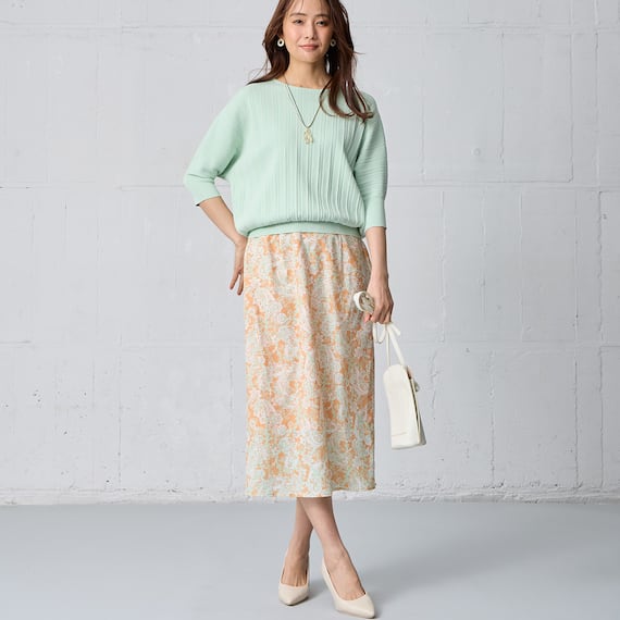 ペイズリープリント柄スリットスカート (35107) 7枚目画像