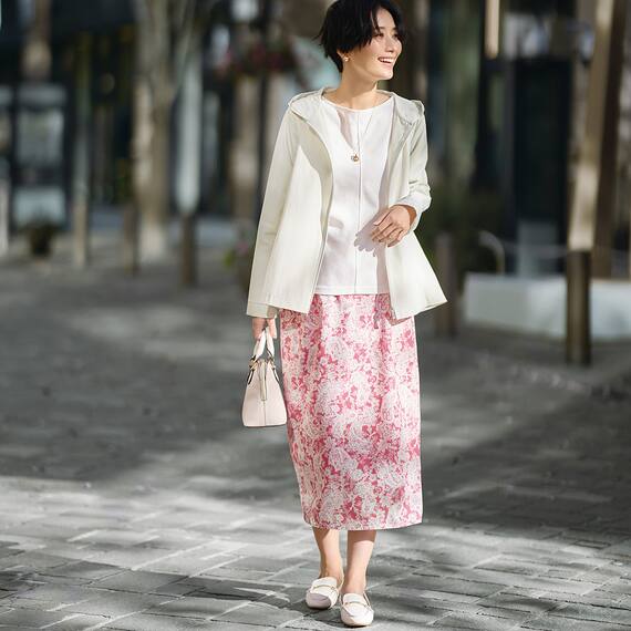 ペイズリープリント柄スリットスカート　(35107) 14枚目画像