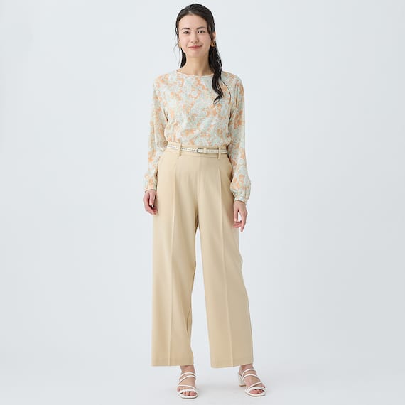 ペイズリープリント柄フレアブラウス (55117) 2枚目画像