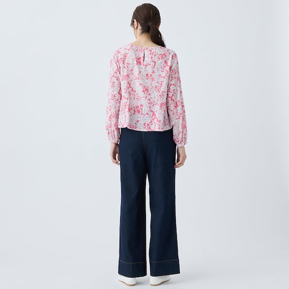 ペイズリープリント柄フレアブラウス (55117) 8枚目画像