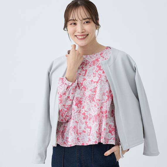 ペイズリープリント柄フレアブラウス　(55117) 10枚目画像