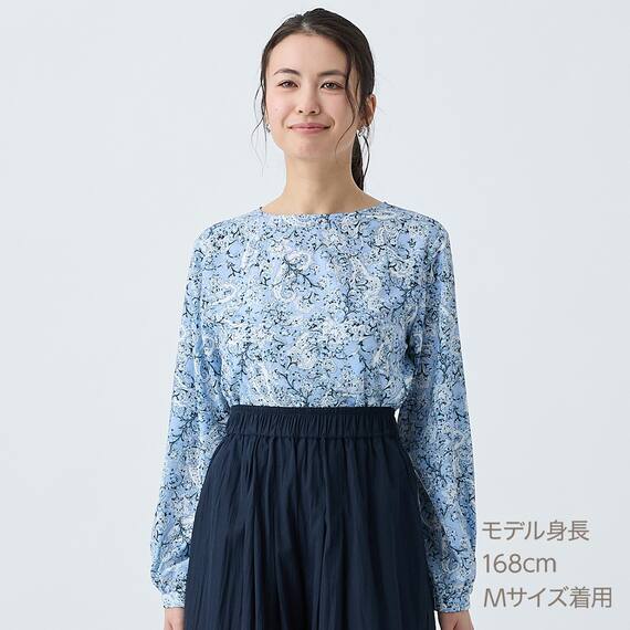 ペイズリープリント柄フレアブラウス　(55117) 12枚目画像