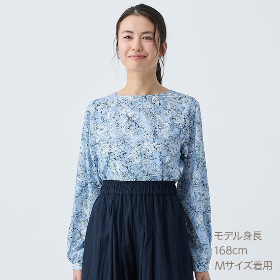 ペイズリープリント柄フレアブラウス (55117) 12枚目画像