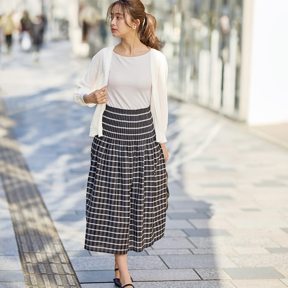 ウエストシャーリングチェックスカート (35113) 2枚目画像