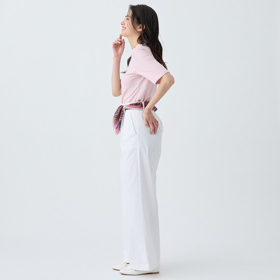 ストレッチサテンセミワイドパンツ　(25122) 9枚目画像