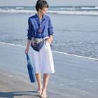 【ニトリネット先行販売】ストレッチサテンフロントタックハーフパンツ (25123) 2枚目画像