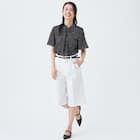 【ニトリネット先行販売】ストレッチサテンフロントタックハーフパンツ (25123) 4枚目画像