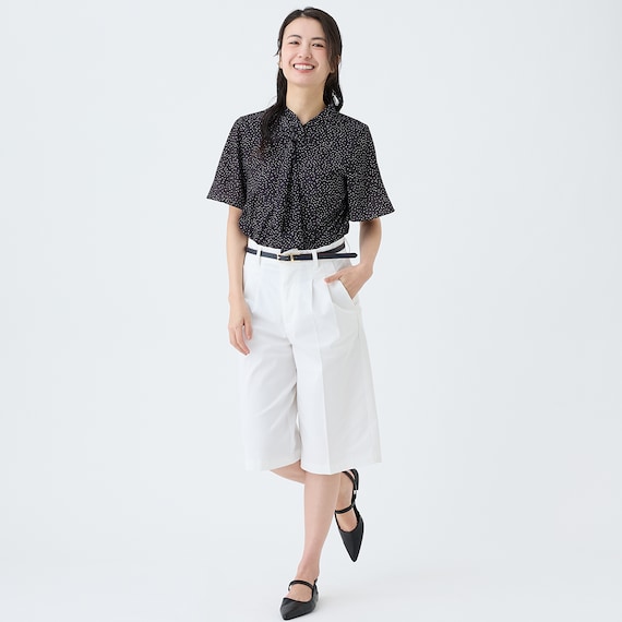 【ニトリネット先行販売】ストレッチサテンフロントタックハーフパンツ (25123) 4枚目画像