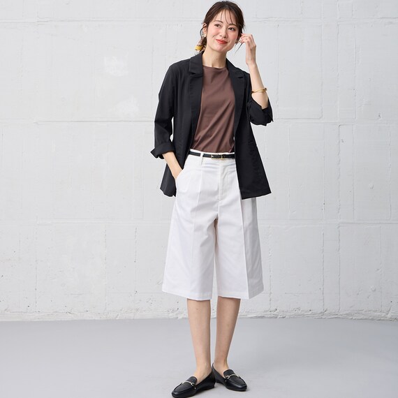 【ニトリネット先行販売】ストレッチサテンフロントタックハーフパンツ　(25123) 16枚目画像