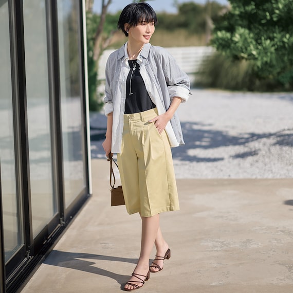 【ニトリネット先行販売】ストレッチサテンフロントタックハーフパンツ (25123) 26枚目画像