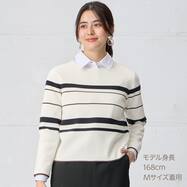 配色ボーダーニットプルオーバー　(75103)