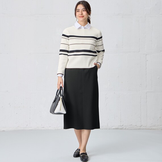 配色ボーダーニットプルオーバー (75103) 2枚目画像