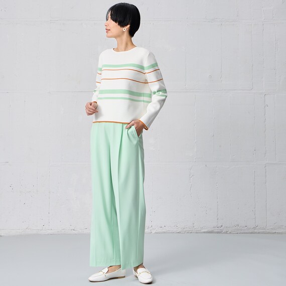 配色ボーダーニットプルオーバー (75103) 4枚目画像