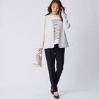 麻調ライトノーカラーＶネックジャケット　(15109) 3枚目画像