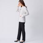 麻調ライトノーカラーＶネックジャケット　(15109) 4枚目画像