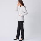 麻調ライトノーカラーVネックジャケット (15109) 4枚目画像