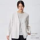 麻調ライトノーカラーVネックジャケット (15109) 6枚目画像