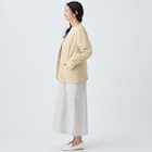 麻調ライトノーカラーVネックジャケット (15109) 10枚目画像