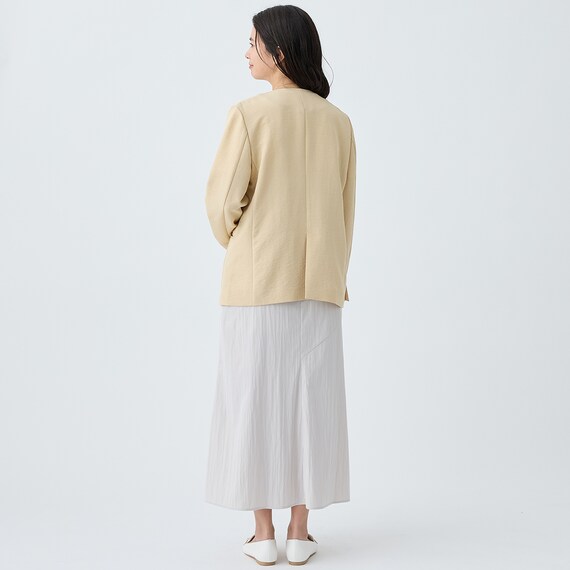 麻調ライトノーカラーＶネックジャケット　(15109) 11枚目画像