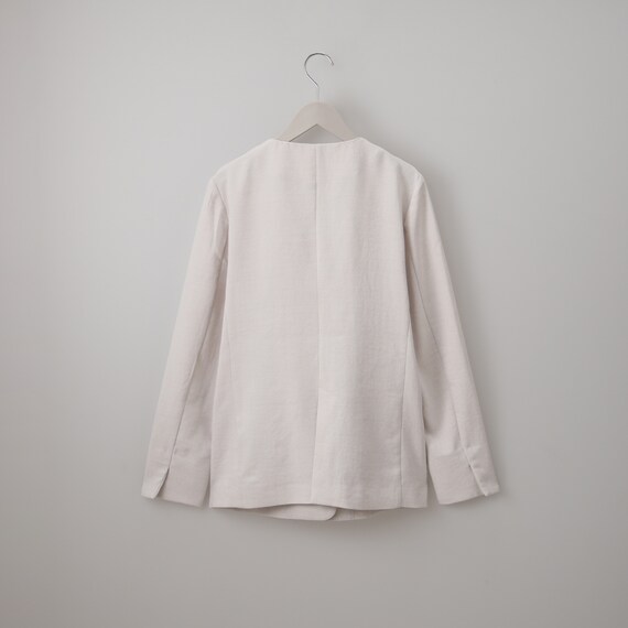 麻調ライトノーカラーＶネックジャケット　(15109) 13枚目画像