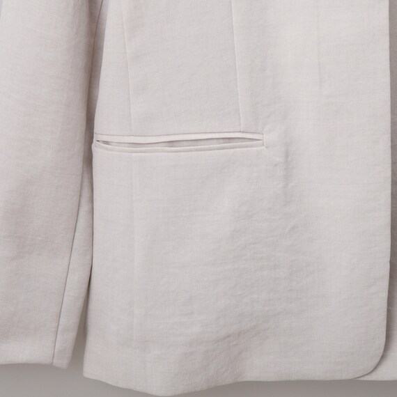 麻調ライトノーカラーVネックジャケット (15109) 15枚目画像