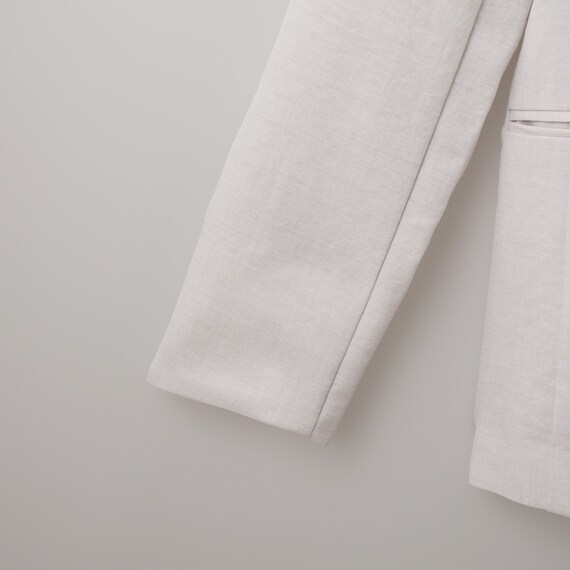 麻調ライトノーカラーＶネックジャケット　(15109) 17枚目画像