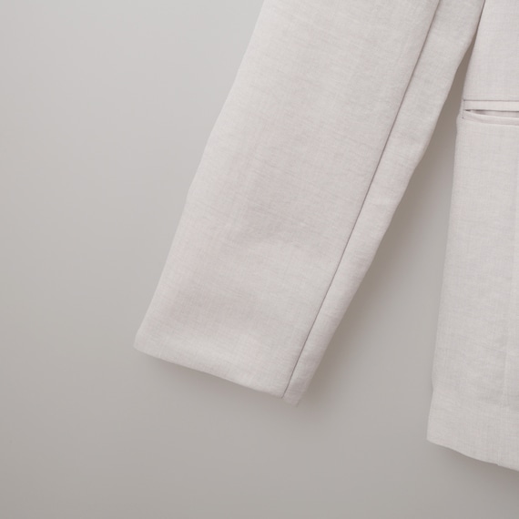 麻調ライトノーカラーVネックジャケット (15109) 17枚目画像