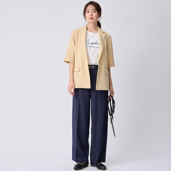 麻調ライト半袖テーラードジャケット (15110) 6枚目画像