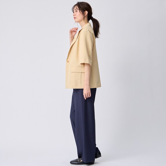 麻調ライト半袖テーラードジャケット　(15110) 7枚目画像