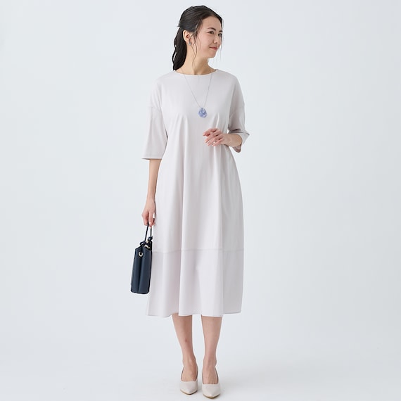 艶やかシルケット布帛切り替えワンピース (45107) 2枚目画像