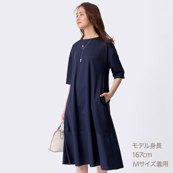 艶やかシルケット布帛切り替えワンピース (45107) 5枚目画像