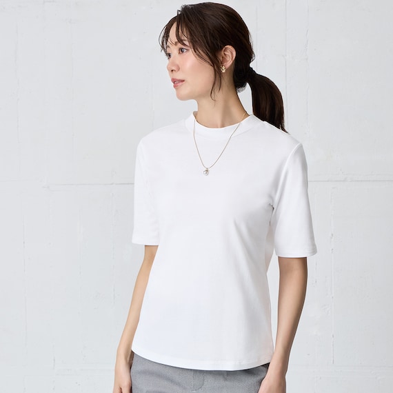 ベーシックモックネック半袖Tシャツ (65118) 3枚目画像