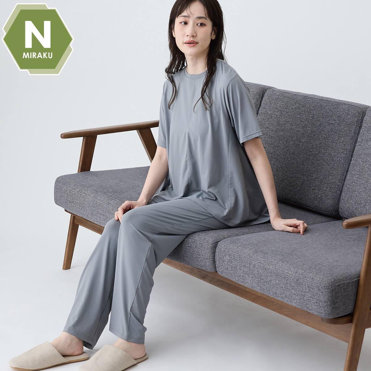 【りー29日までお取り置き】shenery 片畦スリットネックニット WOMENS 着るだけで疲労回復リカバリーウェア レギンス 10分丈(Nミラク