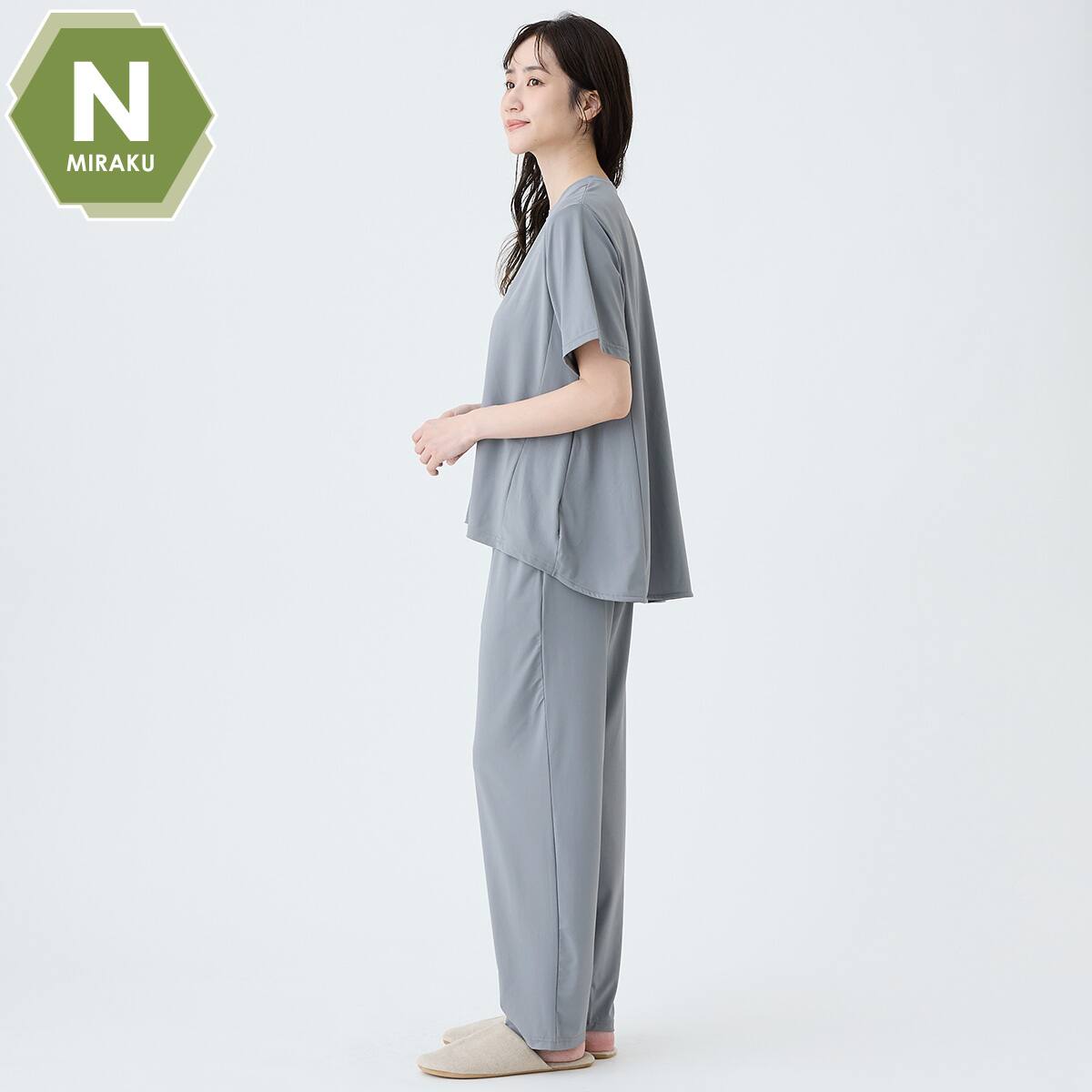 【りー29日までお取り置き】shenery 片畦スリットネックニット WOMENS 着るだけで疲労回復リカバリーウェア レギンス 10分丈(Nミラク