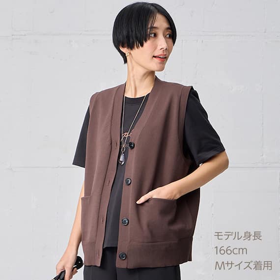 吸水速乾軽量ニットジレ (85105) 1枚目画像