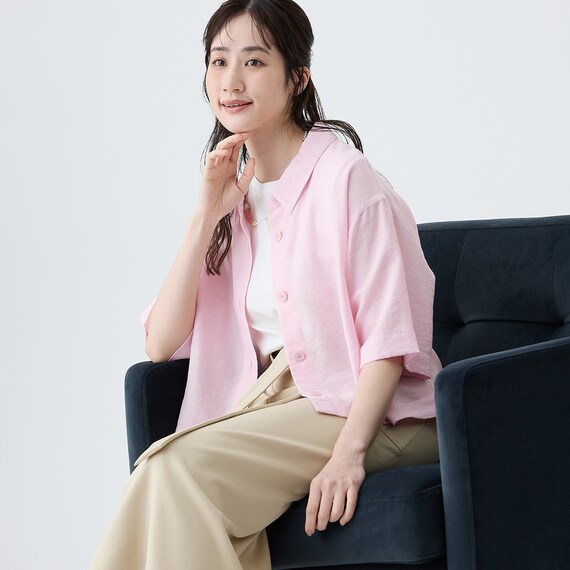 麻混ボクシーシャツ　(55120) 8枚目画像