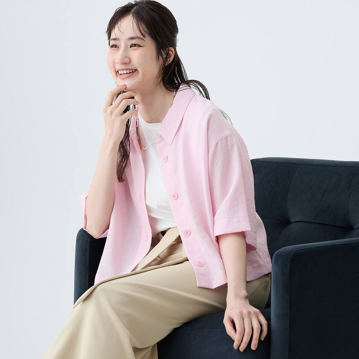 麻混ボクシーシャツ (55120) | ニトリネット【公式】 家具・インテリア通販