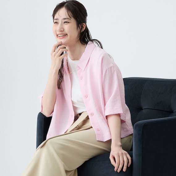 麻混ボクシーシャツ (55120) 9枚目画像