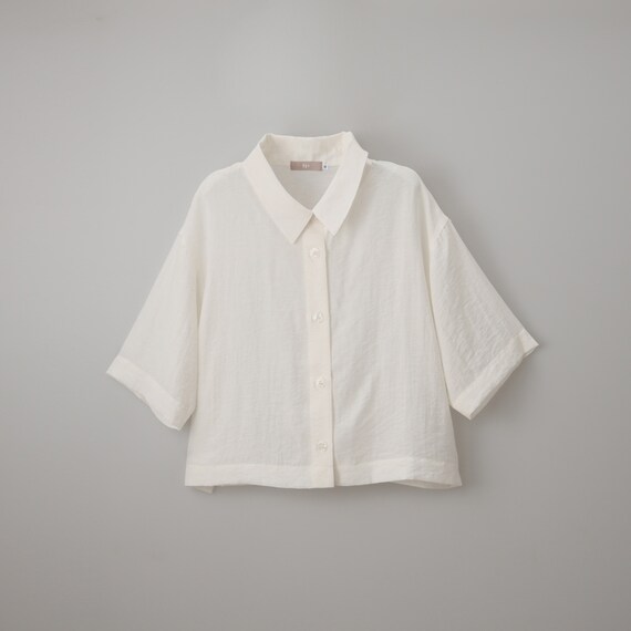 麻混ボクシーシャツ　(55120) 13枚目画像