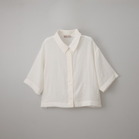 麻混ボクシーシャツ (55120) 13枚目画像