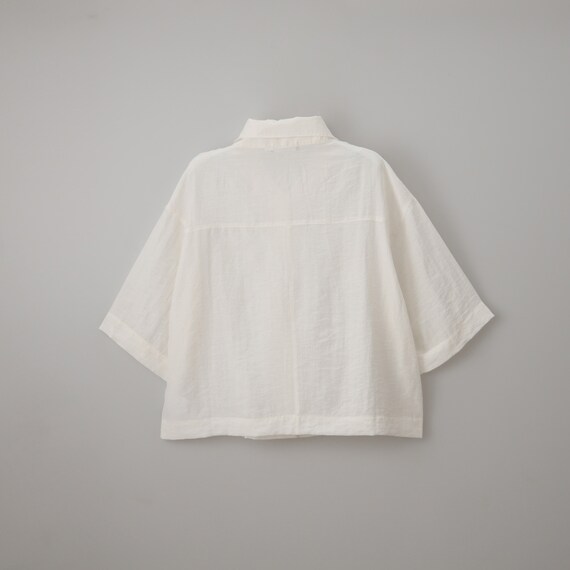 麻混ボクシーシャツ　(55120) 14枚目画像