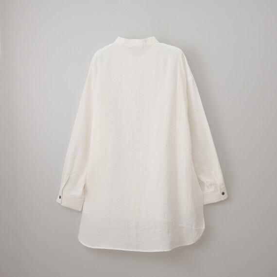 麻混バンドカラーチュニックシャツ　(55121) 17枚目画像