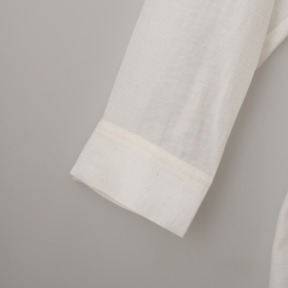 麻混バンドカラーチュニックシャツ (55121) 20枚目画像