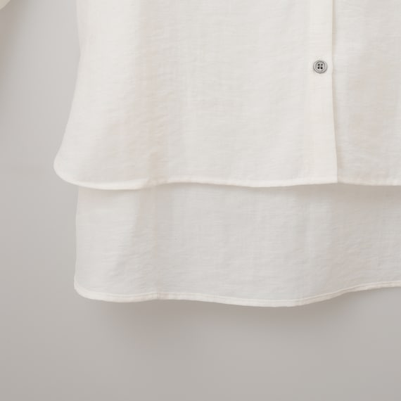 麻混バンドカラーチュニックシャツ (55121) 21枚目画像