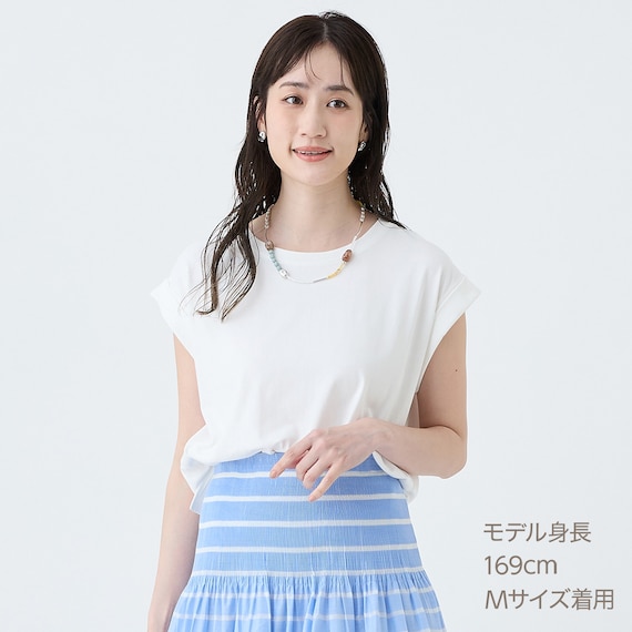 接触冷感吸水速乾UVカット折り返し袖プルオーバー (65124) 1枚目画像