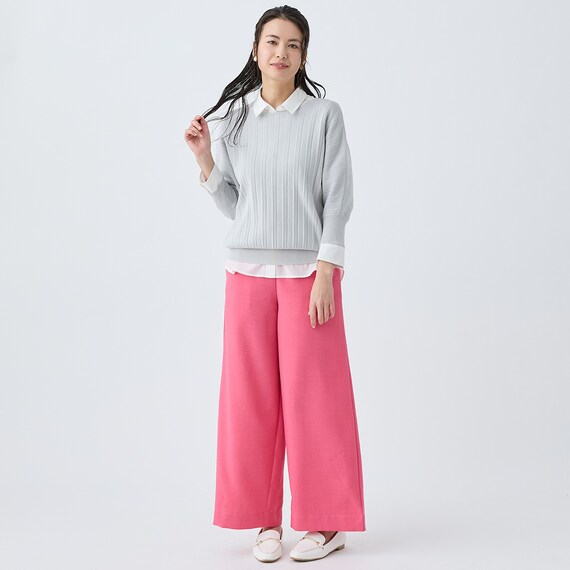 プリーツニットドルマンスリーブプルオーバー　(75112) 2枚目画像