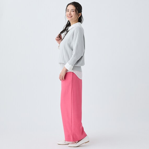 プリーツニットドルマンスリーブプルオーバー　(75112) 4枚目画像