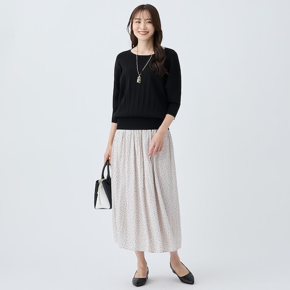 プリーツニットドルマンスリーブプルオーバー (75112) 12枚目画像